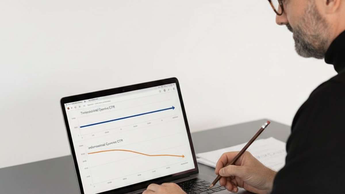Graphique de la chute du CTR organique provoquée par AI Overviews sur les requêtes informationnelles entre 2024 et 2026, données SEMrush et BrightEdge