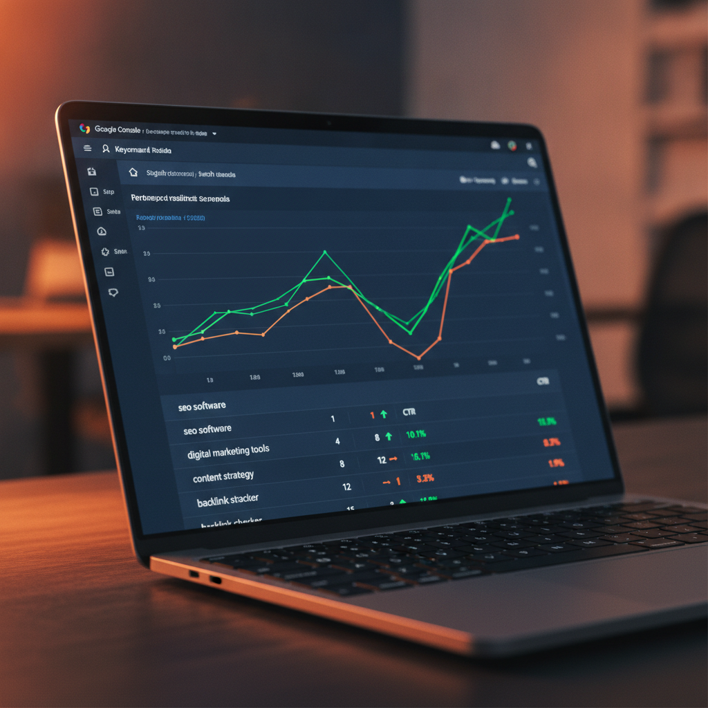 Tableau de bord Google Search Console - audit de positionnement Google - analyse des positions et CTR par page