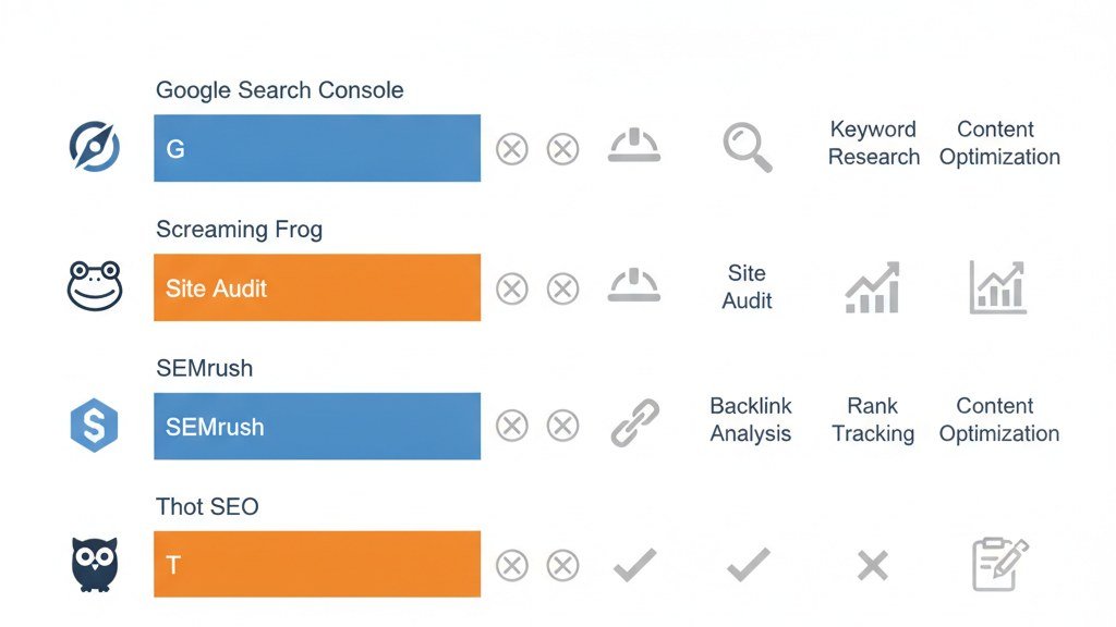 Tableau de bord d'outils SEO pour audit sémantique - consultant SEO Again Marketing