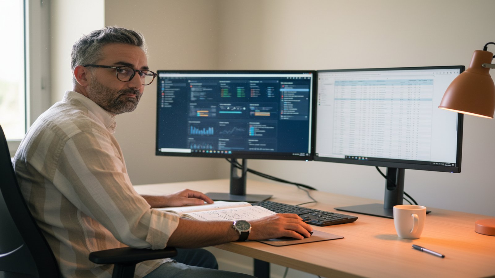 Mathieu Saudel, consultant SEO senior à Agen, conduit un audit SEO approfondi sur écran double avec Screaming Frog et Search Console, méthode terrain pour PME françaises 2026