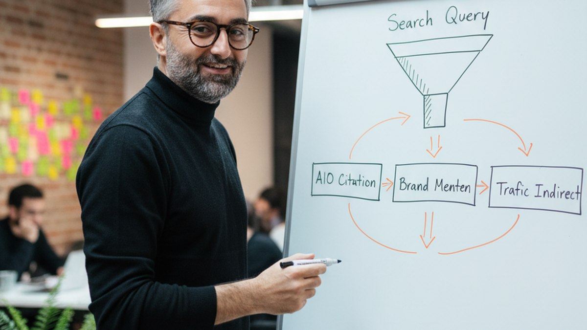 Capture d'un dashboard Google Search Console avec courbe de citation rate IA en progression sur 5 mois