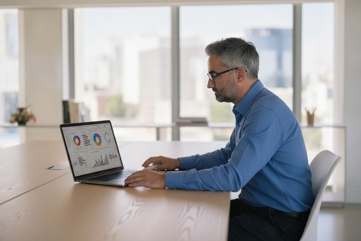 Consultant SEO expliquant le délai avant résultats SEO à un dirigeant de PME