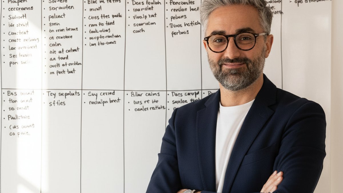 Plan stratégique SEO PME 2026 sur un tableau blanc avec les 7 axes de résilience face au zero-click search