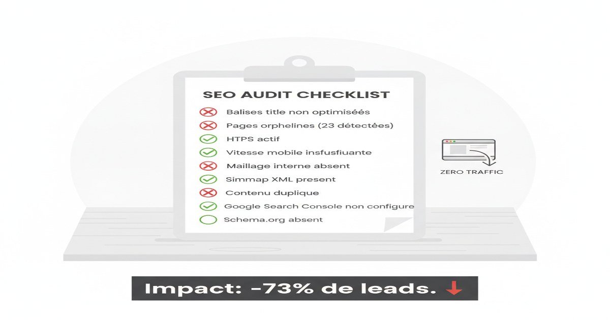 Checklist d’audit SEO pour PME avec les 9 erreurs les plus fréquentes qui coûtent des leads