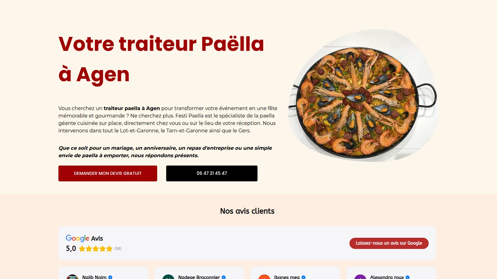Page d'accueil du site Festi Paëlla