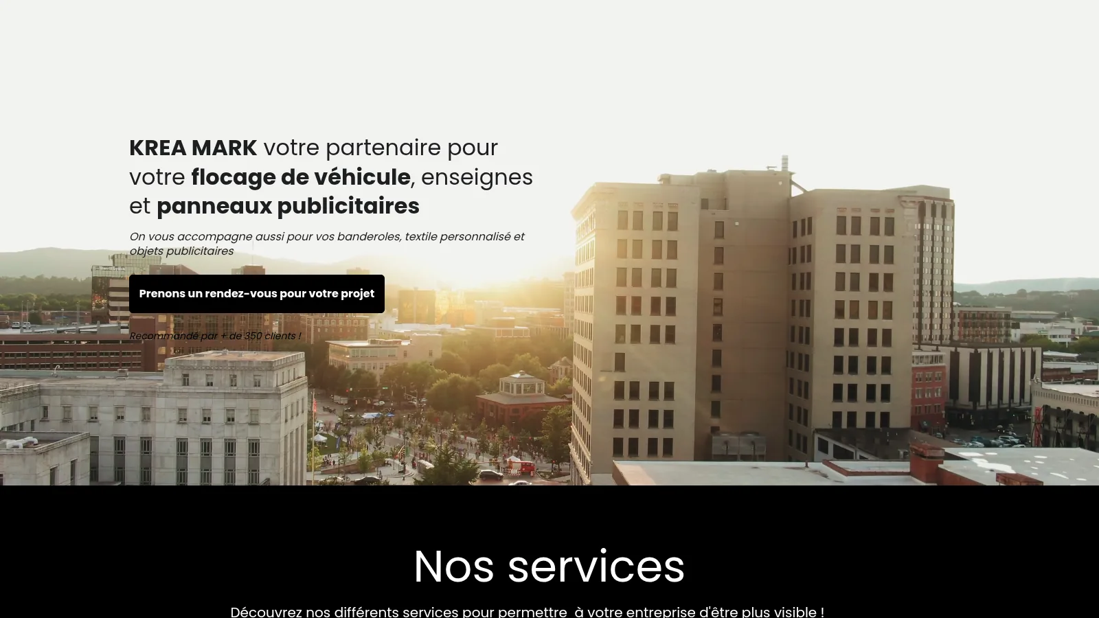 Page d'accueil du site Krea Mark