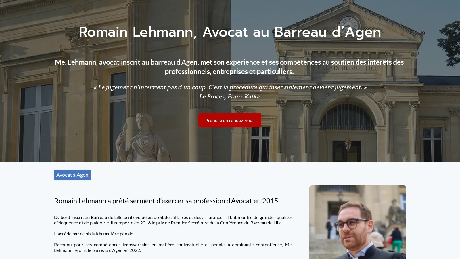 Page d'accueil du site Romain Lehmann